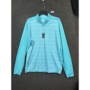 Johnnie-O Pullover Shirt Mens Medium Blue Baja Bert 1/4 Zip Golf Lightweight
